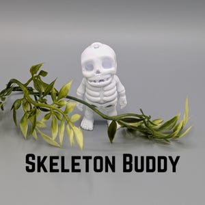 Skeleton Buddy Flexi Fidget Key Chain, Sensory Toy, 3D Printed Gift, Keychain Accessory, Skeleton Decor, Fall Decor, Halloween Gift, 3D Toy