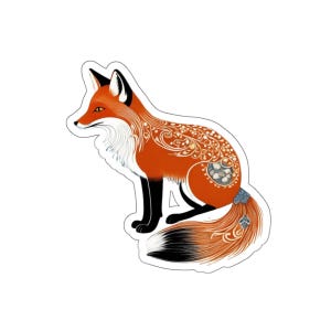 Sticker renard découpé, sticker renard, cadeau pour amateur de renard, cadeau sticker forêt, sticker animal, cadeau forêt, sticker renard