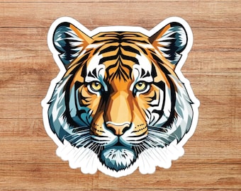 Sticker tijger, sticker dieren, cadeau tijger, sticker tijger, sticker jungledier, sticker jungledier, plakboeksticker, sticker wilde kat, sticker waterfles