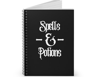 Spells & Potions Notebook, Halloween Decor, Halloween Gift, Witch Themed Gift, Gift for Halloween Lovers, Witch Lover Gift, Magic Notebook