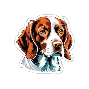 Brittany Spaniel Dog Sticker, Animal Sticker, Brittany Spaniel Gift, Brittany Lover Decal, Animal Sticker, Scrapbook Sticker, Pet Owner Gift