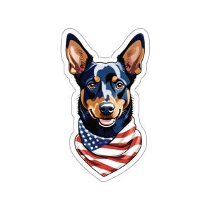 Australischer Kelpie-Aufkleber, Hundeaufkleber, australischer Kelpie-Liebhaber Geschenk, australischer Kelpie-Liebhaber-Aufkleber, 4. Juli Geschenk