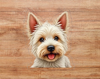 West Highland White Terrier Die-Cut Sticker, West Highland White Terrier Sticker, Westy Lover Gift, Westy Sticker Gift, Dog Lover Gift