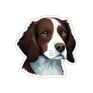 Brittany Spaniel in Liver Color Dog Sticker, Animal Sticker, Brittany Spaniel Gift, Brittany Lover Decal, Animal Sticker, Scrapbook Sticker