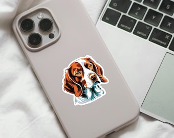 Brittany Spaniel Dog Sticker, Animal Sticker, Brittany Spaniel Gift, Brittany Lover Decal, Animal Sticker, Scrapbook Sticker, Pet Owner Gift