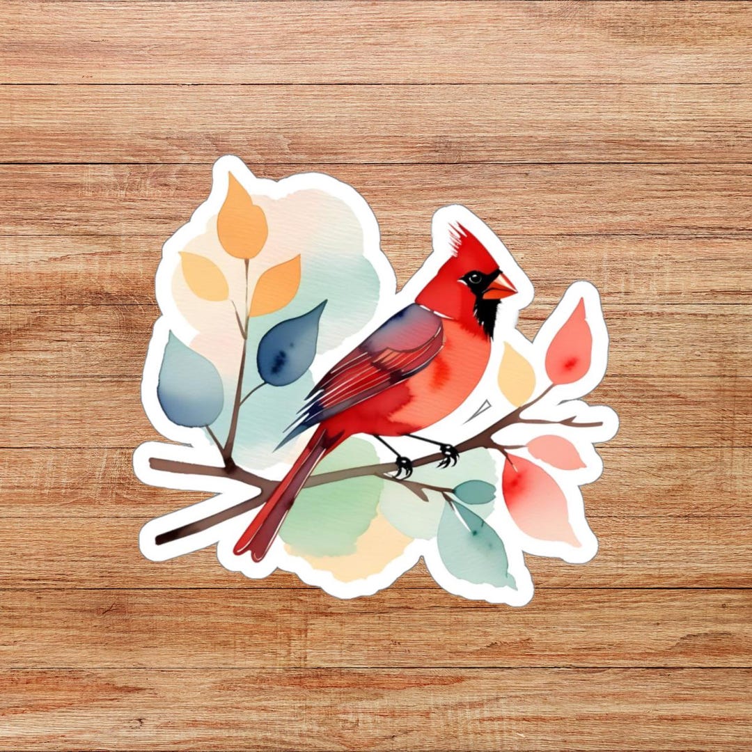 Cardinal Die-cut Sticker, Cardinal Sticker, Gift for Cardinal Lover ...