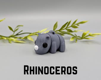 Rhinoceros Flexi Fidget Key Chain, Sensory Toy, 3D Printed Gift, Keychain Accessory, Rhino Gift, Rhino Decor, Gift for Rhino Lover