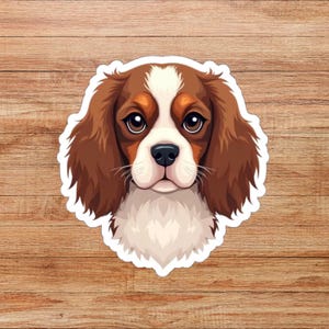 Cavalier King Charles Spaniel Die-Cut Sticker, Dog Sticker, Gift for Dog Lover, Animal Sticker Gift, Dog Gift, Dog Decal