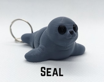 Seal Flexi Fidget Key Chain, Sensory Toy, 3D Printed Gift, Keychain Accessory, Seal Keychain, Gift for Seal Lovers, Seal Gift, 3D Seal Toy