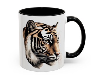 Taza de café con diseño de tigre, regalo para amantes de los tigres, regalo para amantes del café, taza con diseño de animales, vasos con diseño de animales, regalo de felino de la selva, vasos con diseño de tigre, decoración de tigre