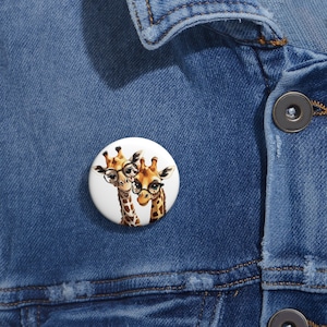 Giraffes wearing Glasses Pin Button, Giraffe Lover Gift, Giraffe Lovers, Giraffe Accessories, Animal Aesthetic