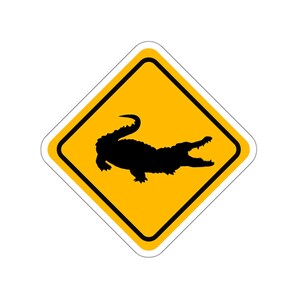 Alligator Crossing Die-Cut Sticker, Alligator Lover Sticker, Alligator Lover Gift, Sticker Accessory, Gator Sticker, Water Bottle Sticker