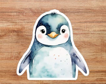 Pegatina troquelada de pingüino, pegatina para amantes de los pingüinos, calcomanía de dibujos animados de animales, pegatina para álbum de recortes, pegatina para botella de agua, recuerdo del zoológico