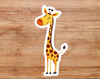 Retro Giraffe Die-Cut Sticker, Giraffe Lover Sticker, Gift for Giraffe Lover, Giraffe Sticker, Giraffe Gift, Animal Lover Gift