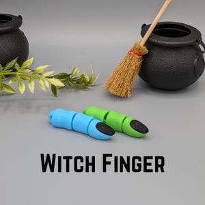 Witch Finger, Flexi Fidget Key Chain, Sensory Toy, 3D Printed Gift, Keychain Accessory, Halloween Gift, Witchy Decor, Witch Toy, Witch Gift