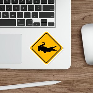 Alligator Crossing Die-Cut Sticker, Alligator Lover Sticker, Alligator Lover Gift, Sticker Accessory, Gator Sticker, Water Bottle Sticker image 7