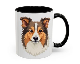 Taza de café con diseño de perro pastor de Shetland, regalo para amantes de los Shelties, regalo para amantes del café, vajilla con temática canina, regalo para amantes de los Shelties, regalo para amantes de los animales