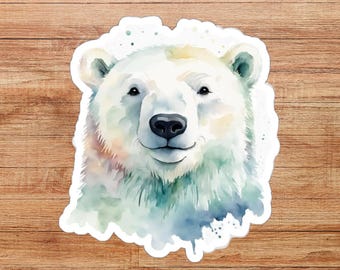 Polar Bear Die-Cut Sticker, Polar Bear Lover Sticker, Animal Gift, Scrapbook Sticker, Colorful Water Bottle Sticker, Zoo Souvenir Decal