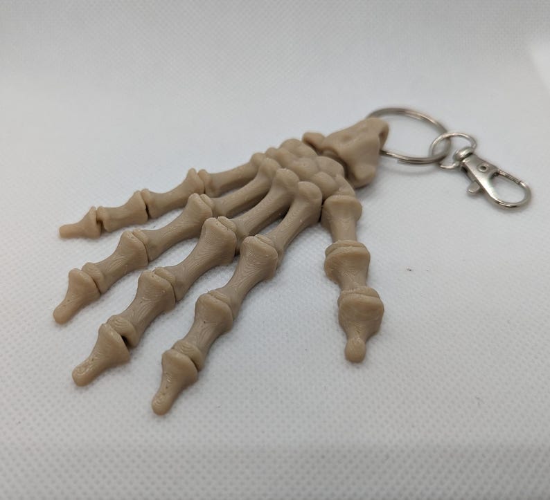 Skeleton Hand Key Chain Skeleton Hand Flexi Fidget Key Chain, Sensory Toy, 3D Printed Gift ...