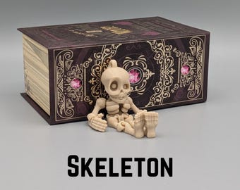 Skeleton Flexi Fidget Key Chain, Sensory Toy, 3D Printed Gift, Keychain Accessory, Skeleton Decor, Fall Decor, Halloween Gift, 3D Skelly Toy