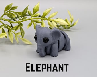 Elephant Flexi Fidget Key Chain, Sensory Toy, 3D Printed Gift, Keychain Accessory, Gift for Elephant Lovers, Elephant Keychain, Elephant Toy