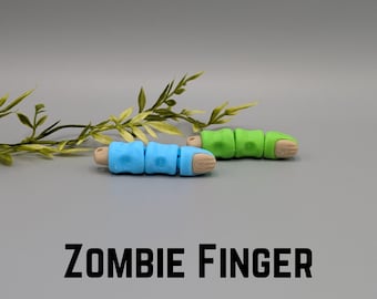 Zombie Finger, Flexi Fidget Key Chain, Sensory Toy, 3D Printed Gift, Keychain Accessory, Halloween Gift, Zombie Decor, Zombie Gift