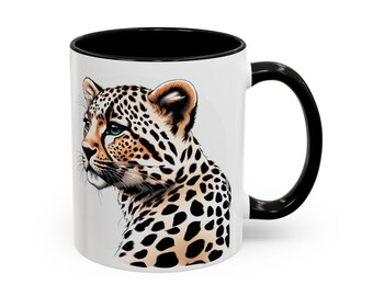 Leopard Coffee Mug, Gift for Leopard Lover, Gift for Coffee Lover, Animal Mug, Animal Drinkware, Leopard Drinkware, Leopard Decor, Cat Gift