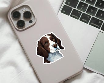 Brittany Spaniel in Liver Color Dog Sticker, Animal Sticker, Brittany Spaniel Gift, Brittany Lover Decal, Animal Sticker, Scrapbook Sticker