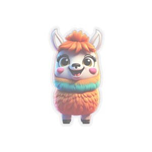 Pegatina de llama - 3x3, pegatina de llama ilustrada, calcomanía de llama, pegatina de llama de dibujos animados, regalo para amantes de las llamas, regalo de llama, regalo de llama colorido