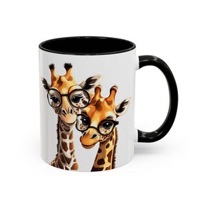 Giraffes in Glasses Coffee Mug, Gift for Giraffe Lover, Gift for Coffee Lover, Giraffe Mug, Animal Drinkware, Giraffe Decor, Giraffe Gift