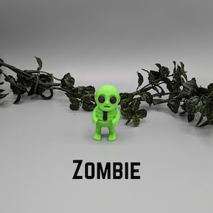 Zombie Flexi Fidget Key Chain, Sensory Toy, 3D Printed Gift, Keychain Accessory, Zombie Decor, Fall Decor, Halloween Gift, 3D Toy