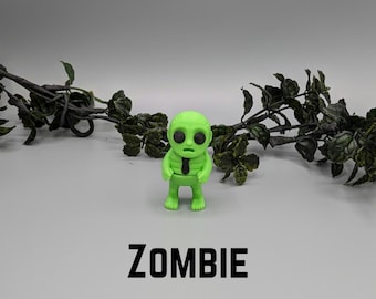 Zombie Flexi Fidget Key Chain, Sensory Toy, 3D Printed Gift, Keychain Accessory, Zombie Decor, Fall Decor, Halloween Gift, 3D Toy