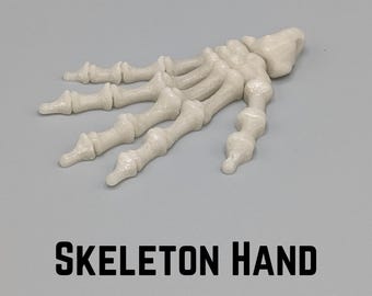 Skeleton Hand Flexi Fidget Key Chain, Sensory Toy, 3D Printed Gift, Keychain Accessory, Bone Keychain, Spooky Keychain Gift, Skeleton Decor