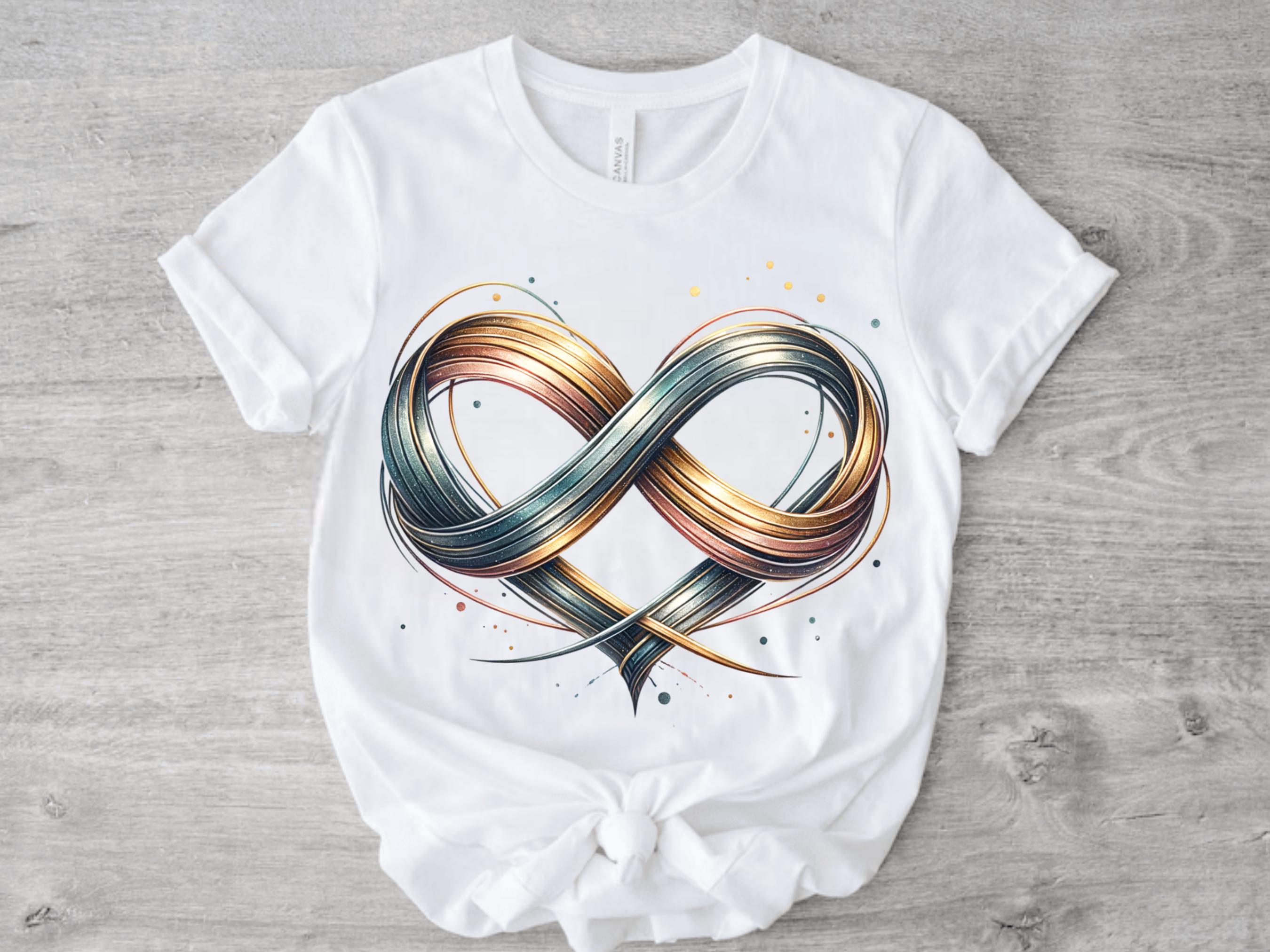 Eternal Love Infinity Heart PNG, Metallic Ribbons in Gold, Silver, Rose ...