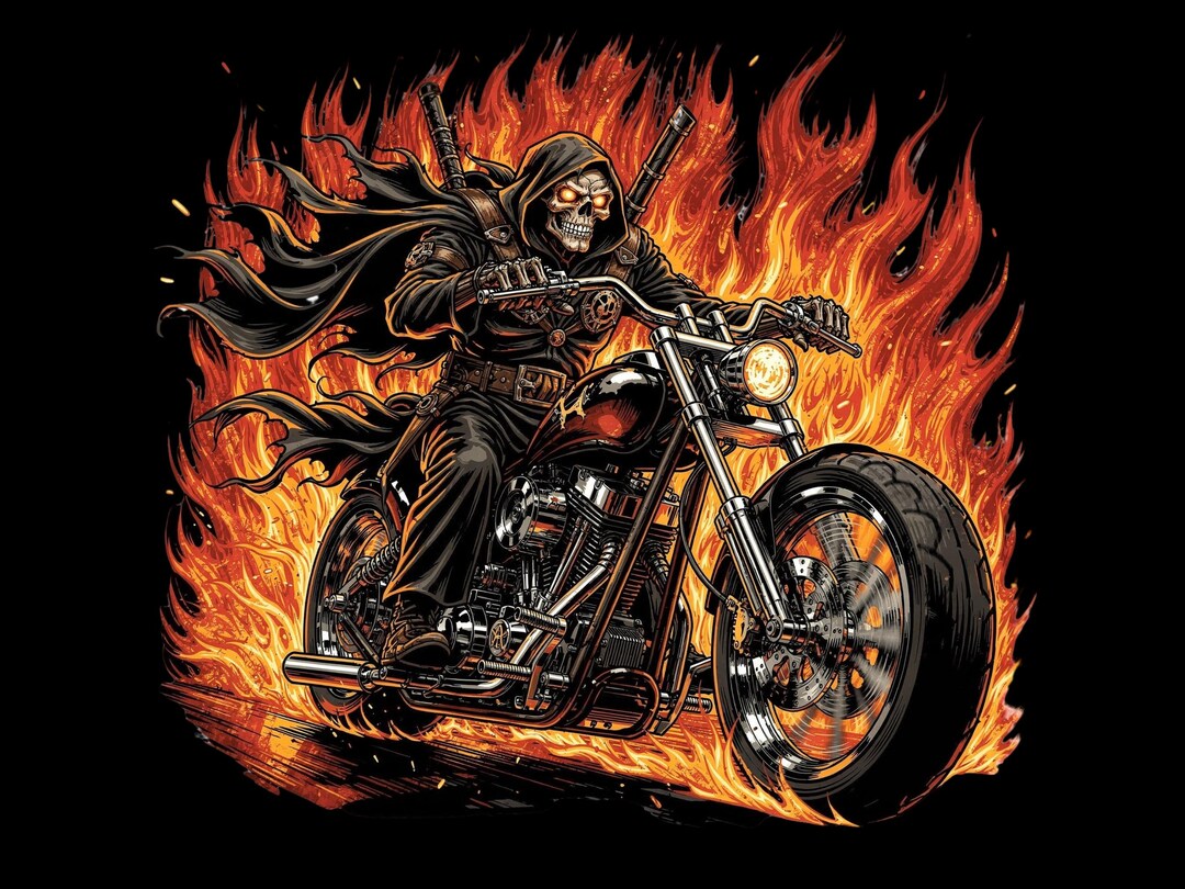 Reaper Riders Grim Reaper Rider Biker PNG - Etsy