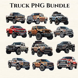 Truck PNG Bundle | Vehicles Clipart Bundle | Car Lover Sublimation | Trucks Clipart Bundle | Truck Clipart