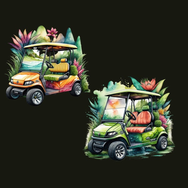 Watercolor Golf Cart PNG, Golfing PNG, Golfer png, Golf Ball png,  png for shirts,  Design png, Golf Clipart, Png,  Transparent background