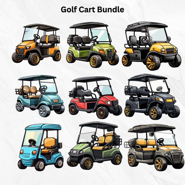 Golf Cart PNG Bundle, Golfing PNG, Golfer png, Golf Lover, Golf Clipart, High Quality Designs, Sports Vehicle Clipart Transparent background