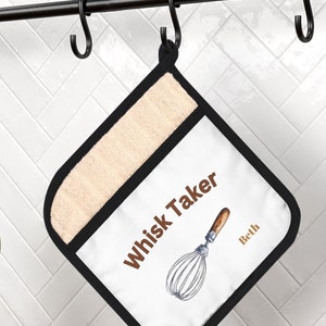 Pot Holder with Pocket, loop for hanging, 100 percent Polyester