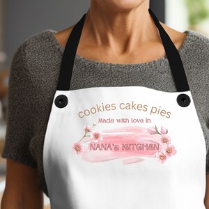 Pink Nana Apron: Polyester Canvas Baking Apron for Grandma