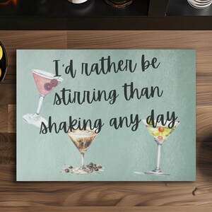Cocktail Graphics Tempered Glass Cutting Board: Home Bar Gift