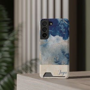 Capa para iPhone com porta-cartões, desenho abstrato em aquarela personalizado, resistente a impactos, personalizado, acabamento fosco. Exclusivamente seu, sempre seguro!