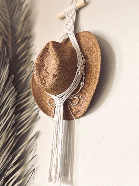 Macrame Cowboy Hat Hanger - Etsy display picture 3