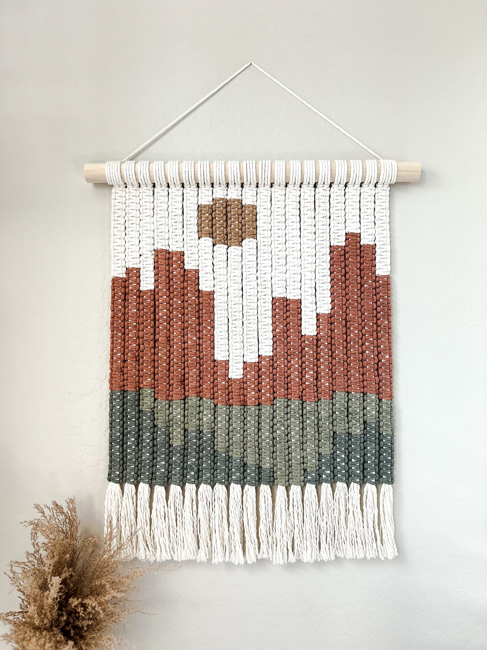 Macrame Desert Tapestry Macrame Mountain Tapestry Macrame Wall Hanging