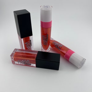 Candy Cane Swirl- Candy Cane flavored- Glossy shine with red and pink swirls