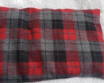 New handmade Plaid red grey black Flannel Corn Bag / Heating Pad Pack Hot /cold compress