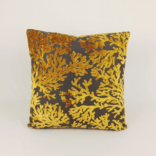 Coral Grey Pillow Etsy