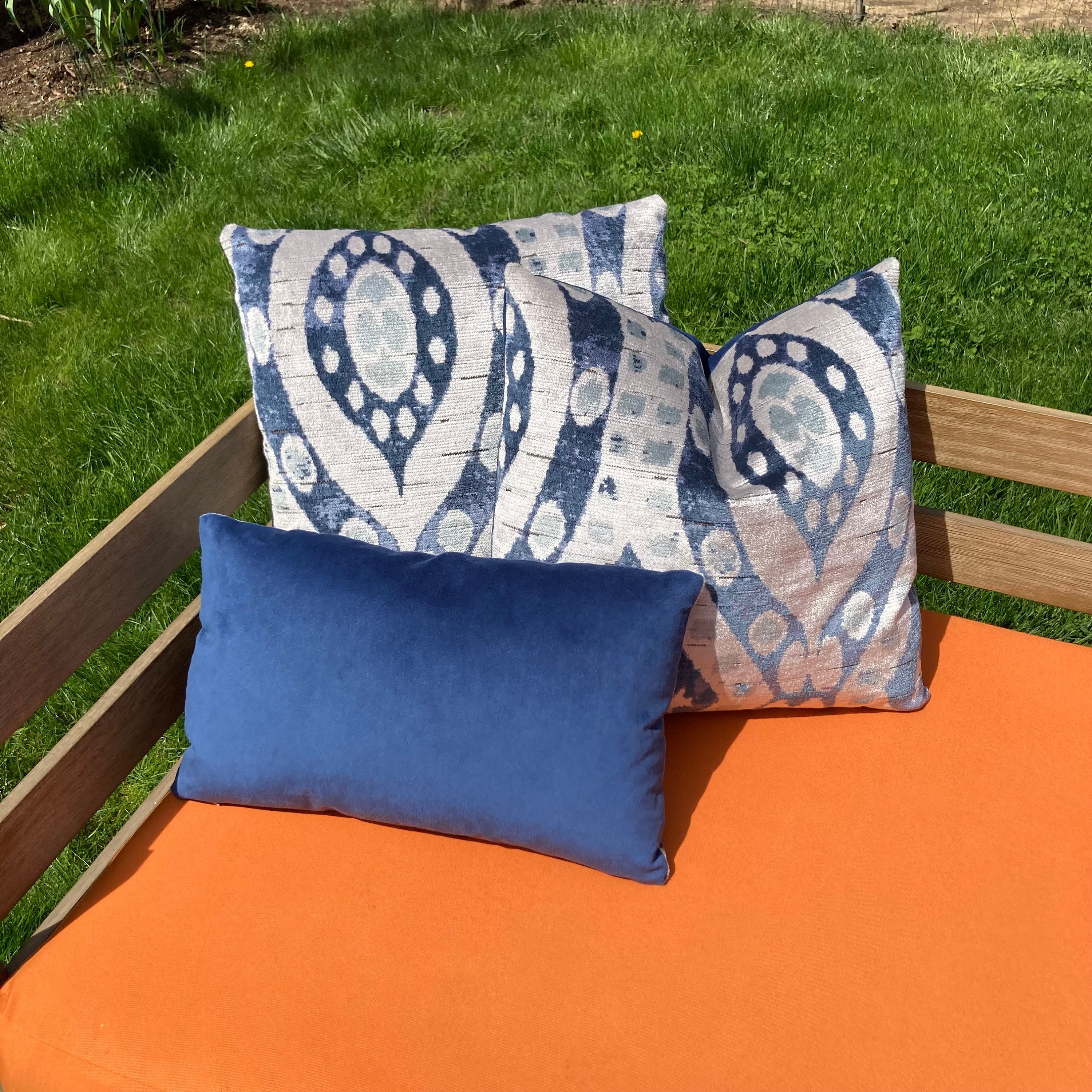 Rodeo Home Vika Checkered Cut Velvet Decorative Pillow