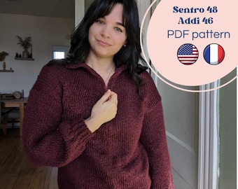 Unisex sweater circular knitting machine, Sentro sweater, Addi sweater, Madison sweater, Sentro pattern, Addi pattern, Sentro sweater,