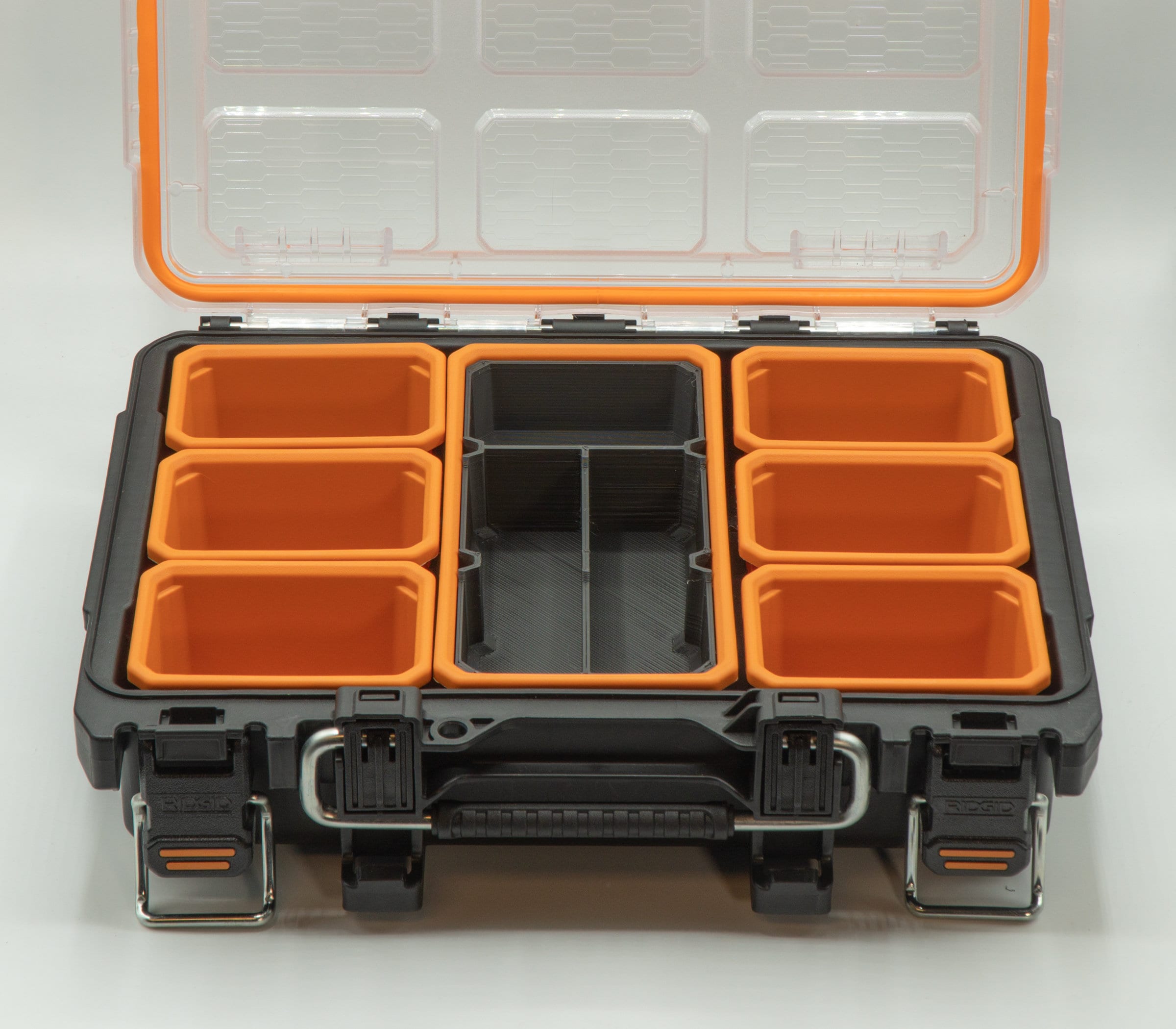 Ridgid Small Parts Organizer Compact Pro Gear System 13 6 Compartment Tool  Case